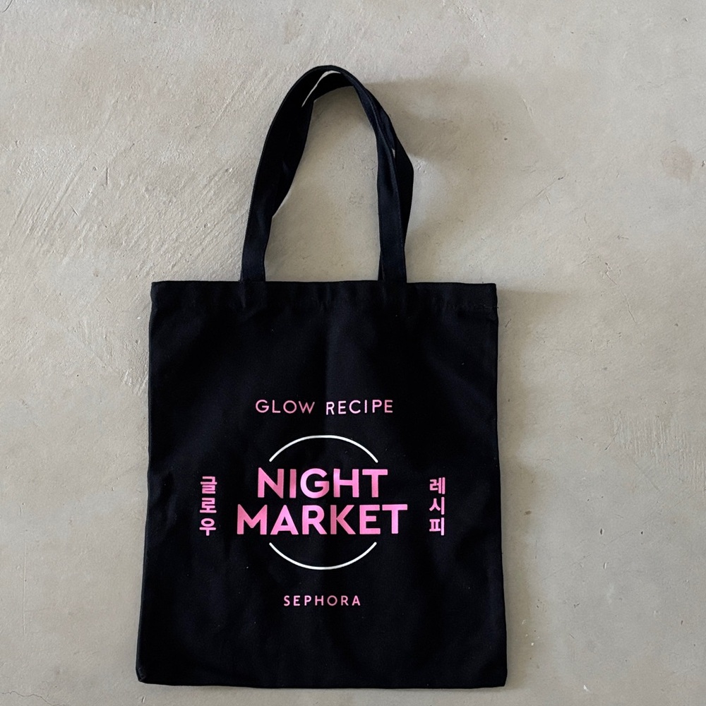 Sale! NWOT Glow Recipe x Sephora LA Night Market Black Tote Bag